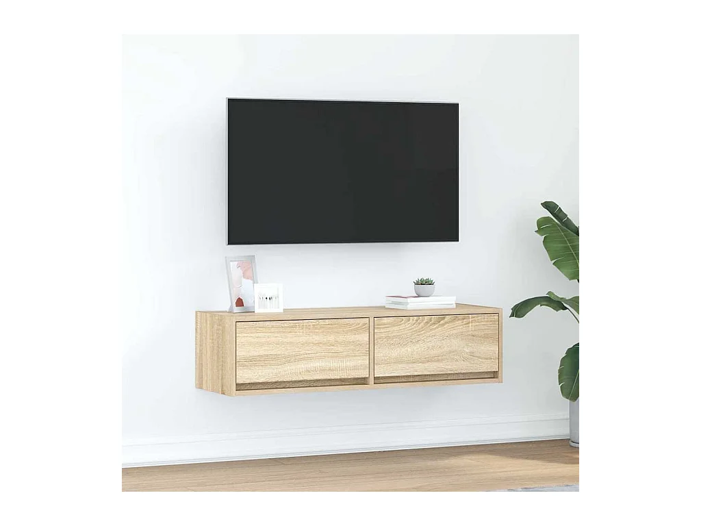Gabinete para TV com gaveta Carvalho sonoma 100 x 31 x 25.5 cm