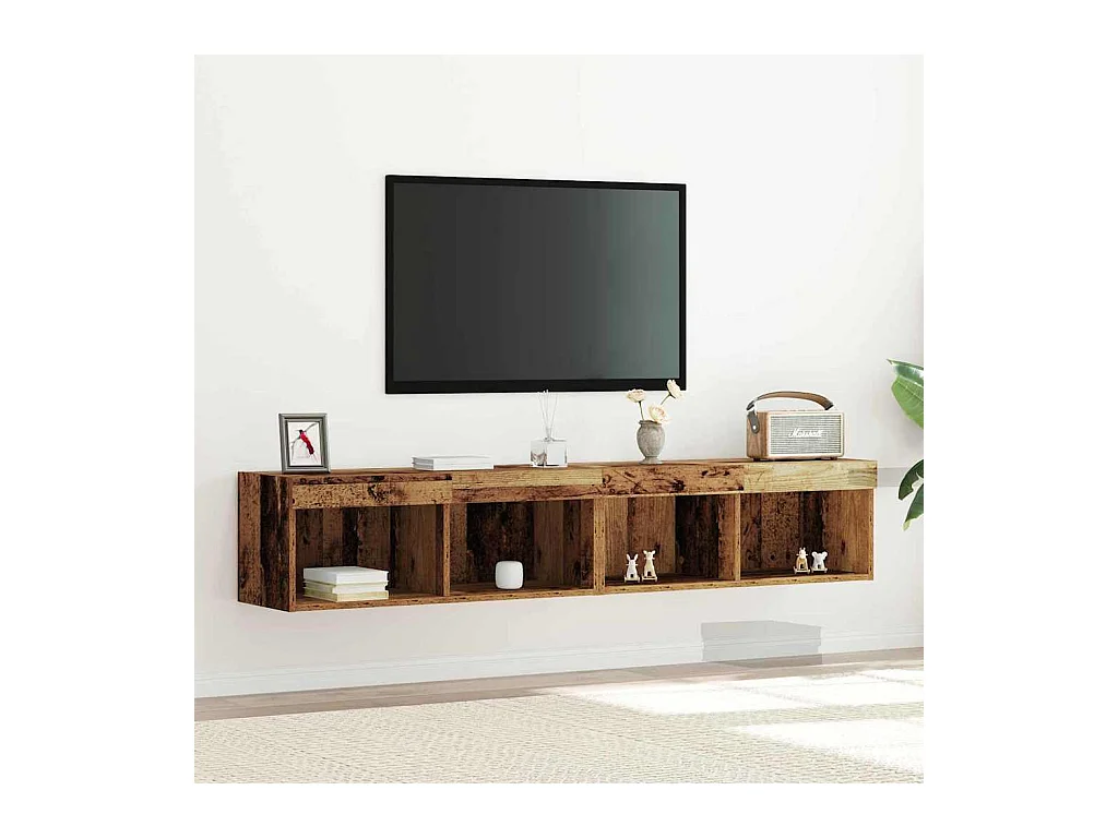 Gabinete para TV 2 peças Madeira antiga 80 x 30 x 30 cm