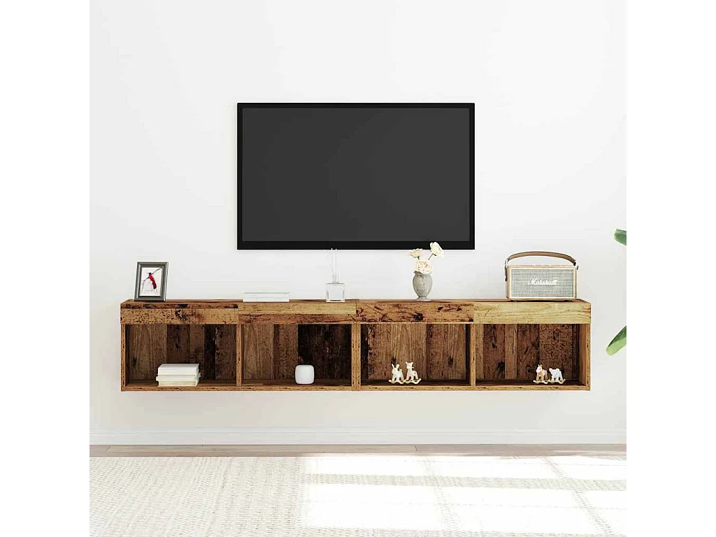 Gabinete para TV 2 peças Madeira antiga 80 x 30 x 30 cm