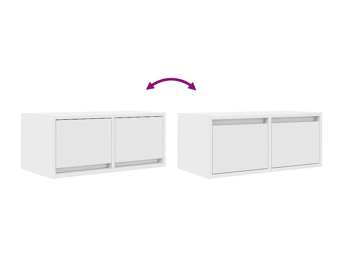 Meubles TV 2 pièces blanc 60x31x25,5 cm bois d'ingénierie