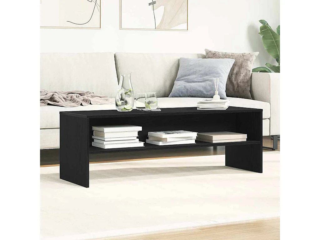 Meuble TV chêne noir 120x40x40 cm bois d'ingénierie