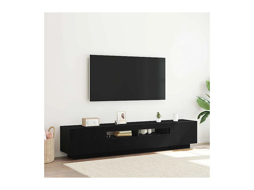 Gabinete para TV 2 peças Preto 200 x 35 x 40 cm
