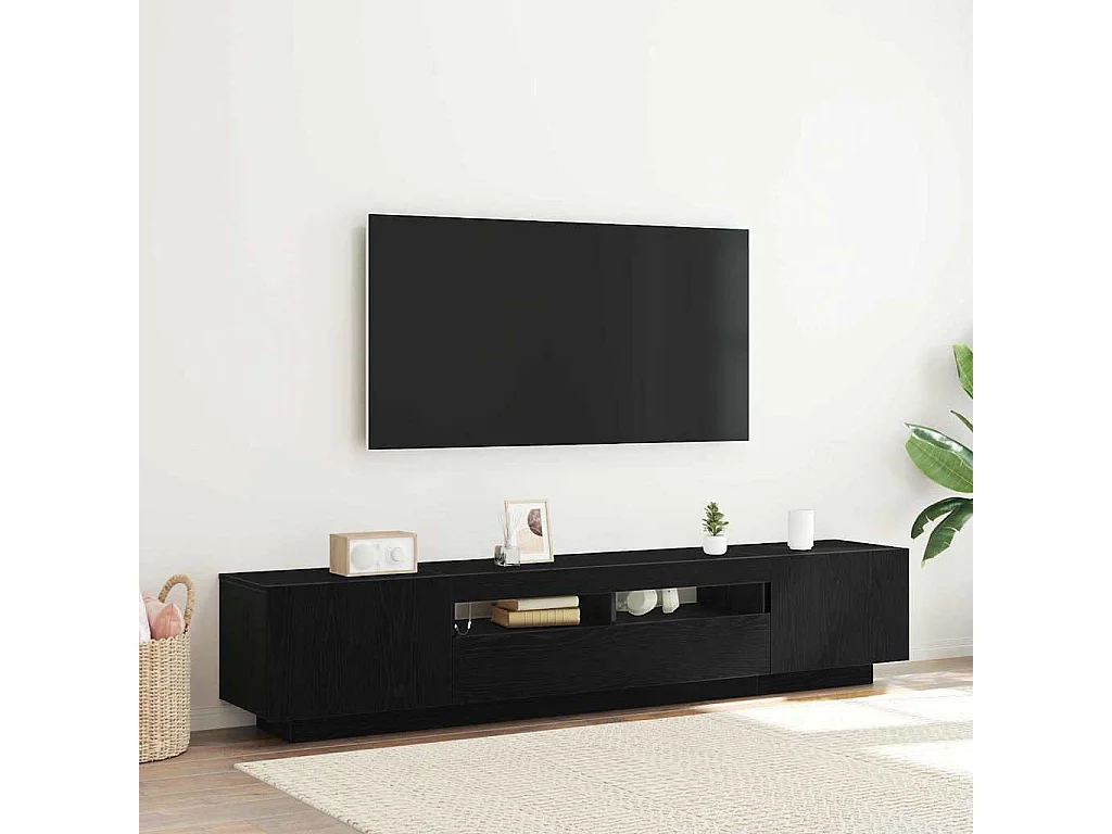 Gabinete para TV 2 peças Preto 200 x 35 x 40 cm