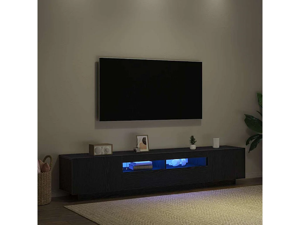 Gabinete para TV 2 peças Preto 200 x 35 x 40 cm