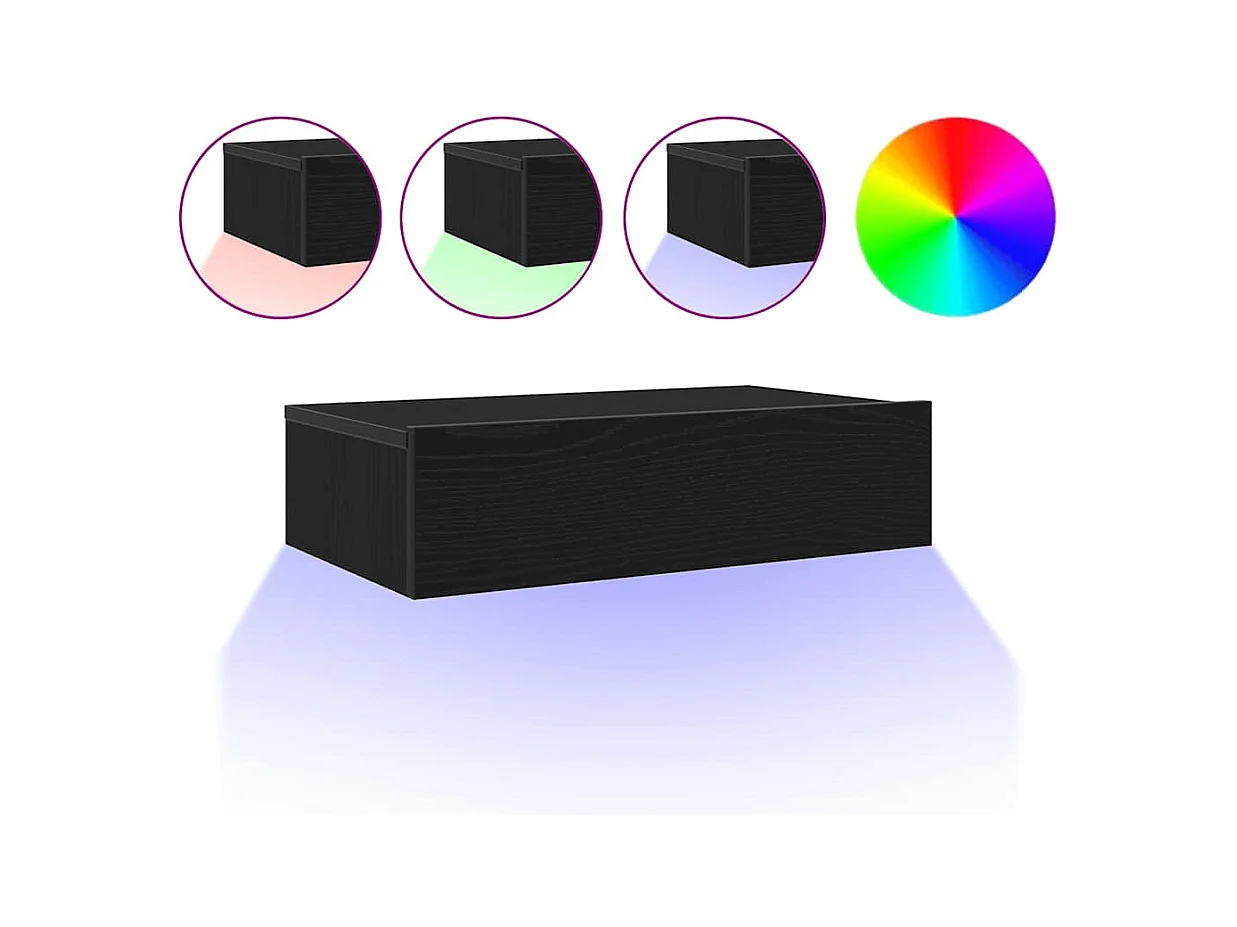 Meubles TV avec éclairage LED 2 pièces Chêne noir 60 x 35 x 15,5 cm