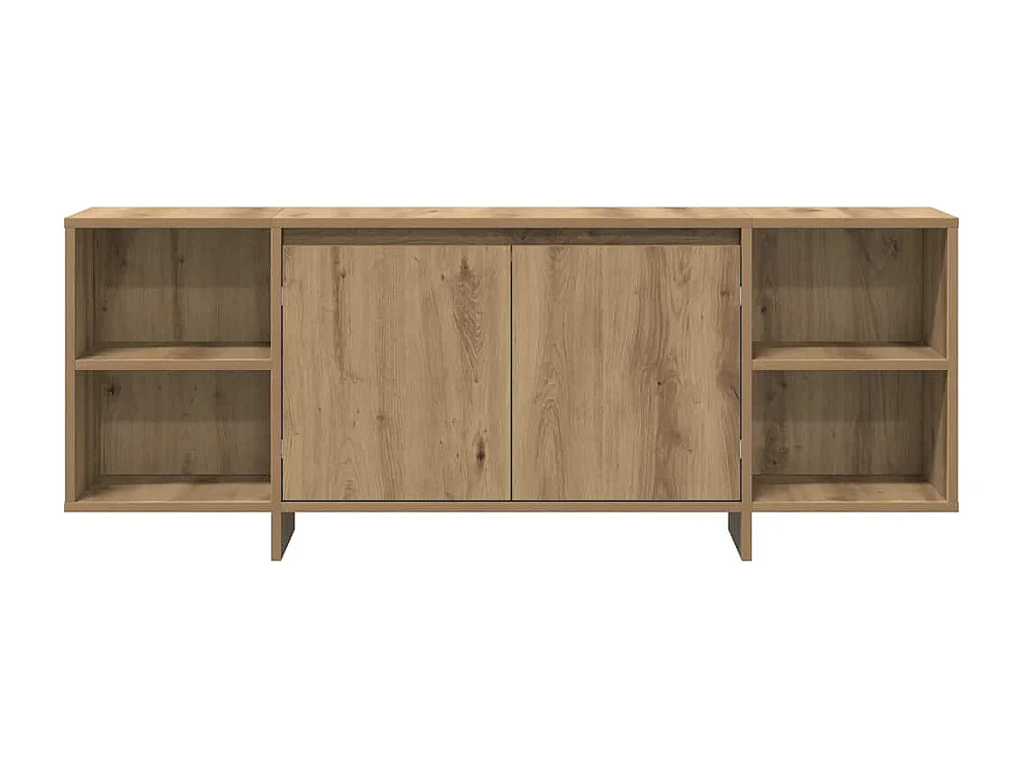 Meuble TV chêne artisanal 130x35x50 cm bois d'ingénierie