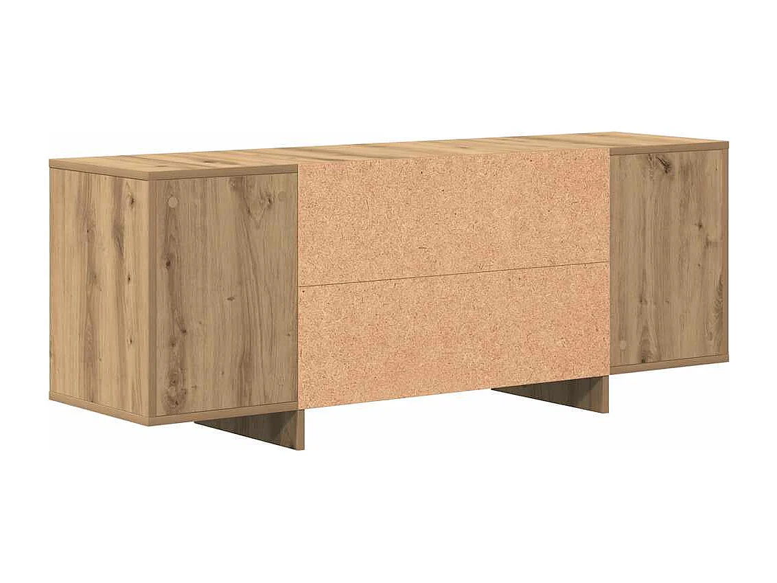 Meuble TV chêne artisanal 130x35x50 cm bois d'ingénierie