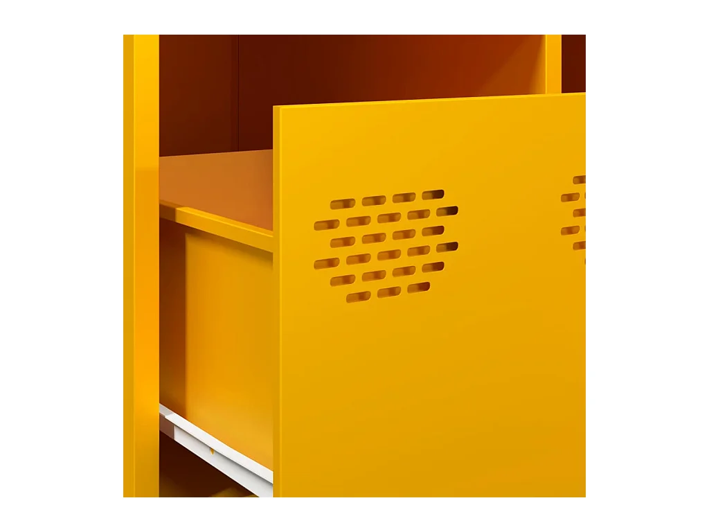 Meuble TV jaune moutarde 68x50x43,5 cm acier laminé à froid