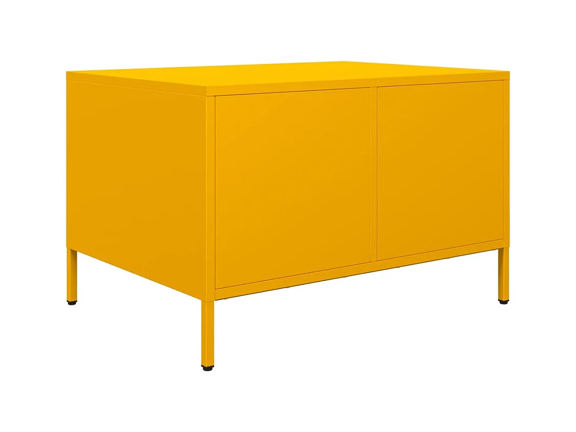 Meuble TV jaune moutarde 68x50x43,5 cm acier laminé à froid