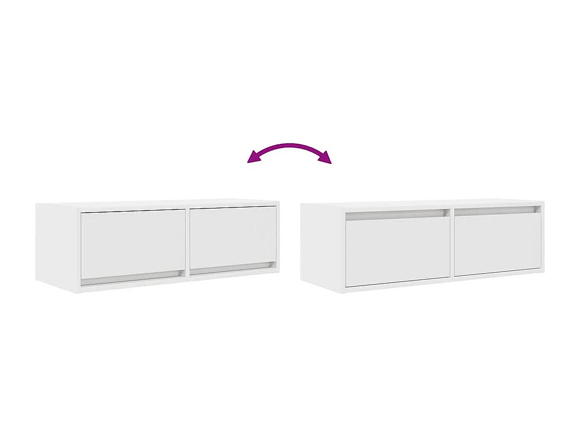 Meuble TV blanc 80x31x25,5 cm bois d'ingénierie