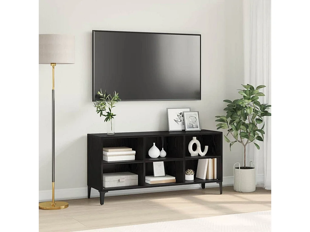 Meuble TV Noir 69.5 x 30 x 50 cm Bois d'ingénierie