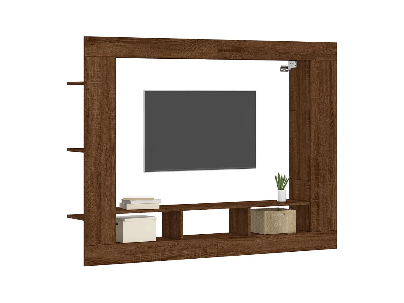 Mueble para TV madera de ingeniería roble marrón 152x22x113 cm