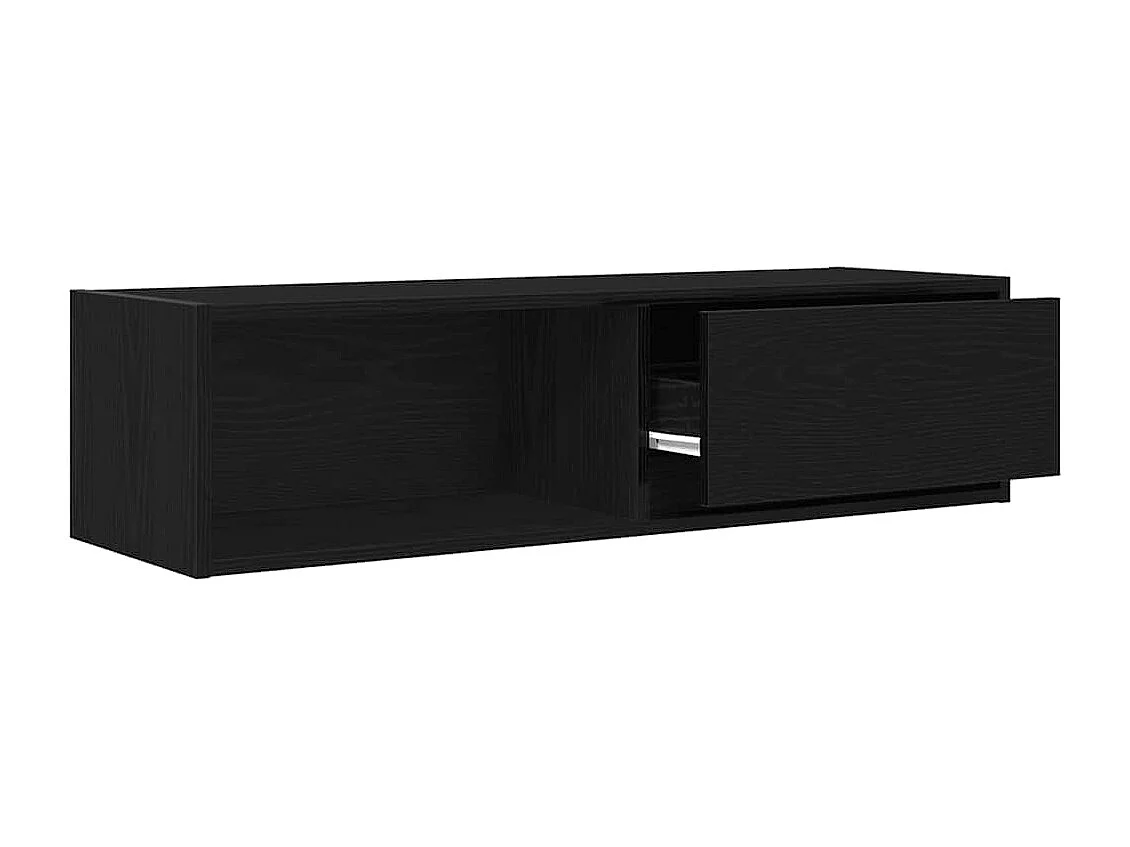 Meuble TV 2 pièces chêne noir 100x31x25,5 cm bois d'ingénierie