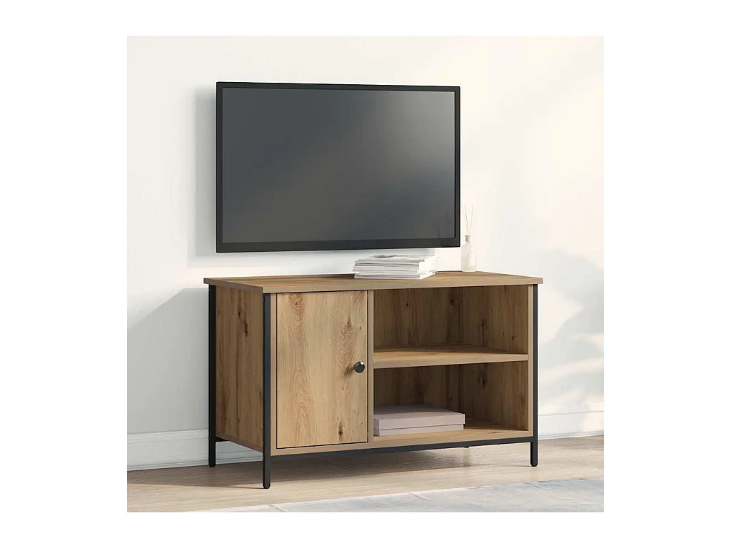 Meuble TV chêne artisanal 80 x 40 x 50 cm Bois d'ingénierie