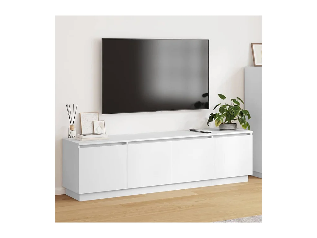 Meuble TV avec LED Blanc 180 x 38 x 49 cm Bois d'ingénierie