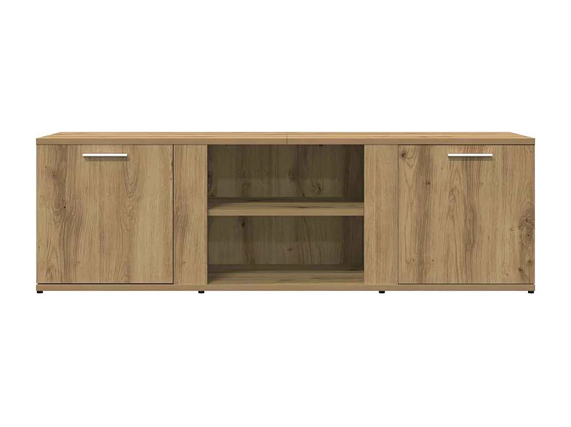 Meuble TV chêne artisanal 120x34x37 cm bois d'ingénierie