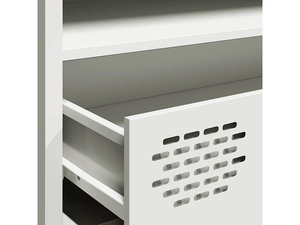 Meuble TV blanc 202x39x43,5 cm acier laminé à froid