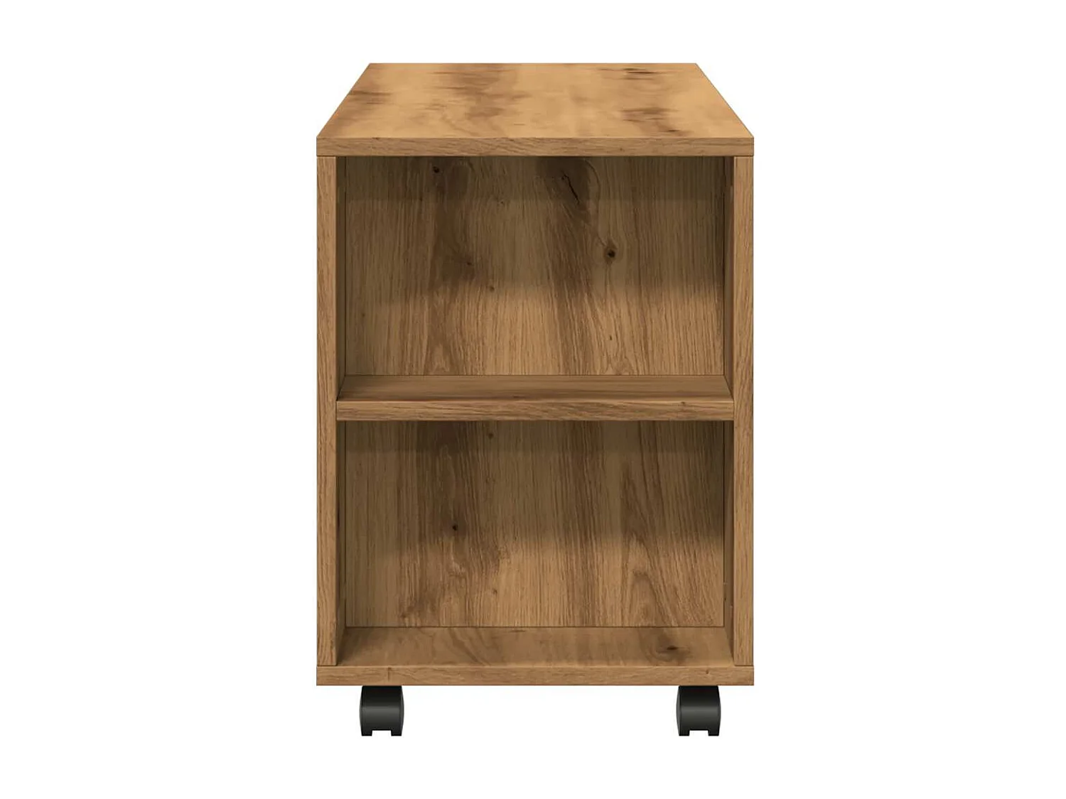 Meuble TV avec roulettes chêne artisanal bois d'ingénierie