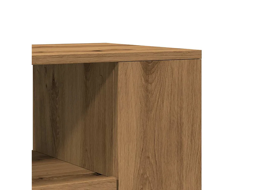 Meuble TV avec roulettes chêne artisanal bois d'ingénierie