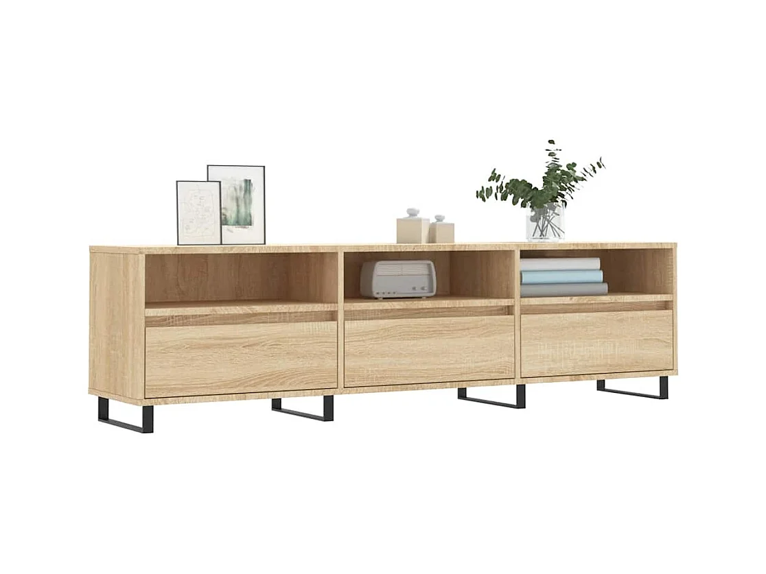 Mueble de TV madera contrachapada roble Sonoma 150x30x44,5 cm