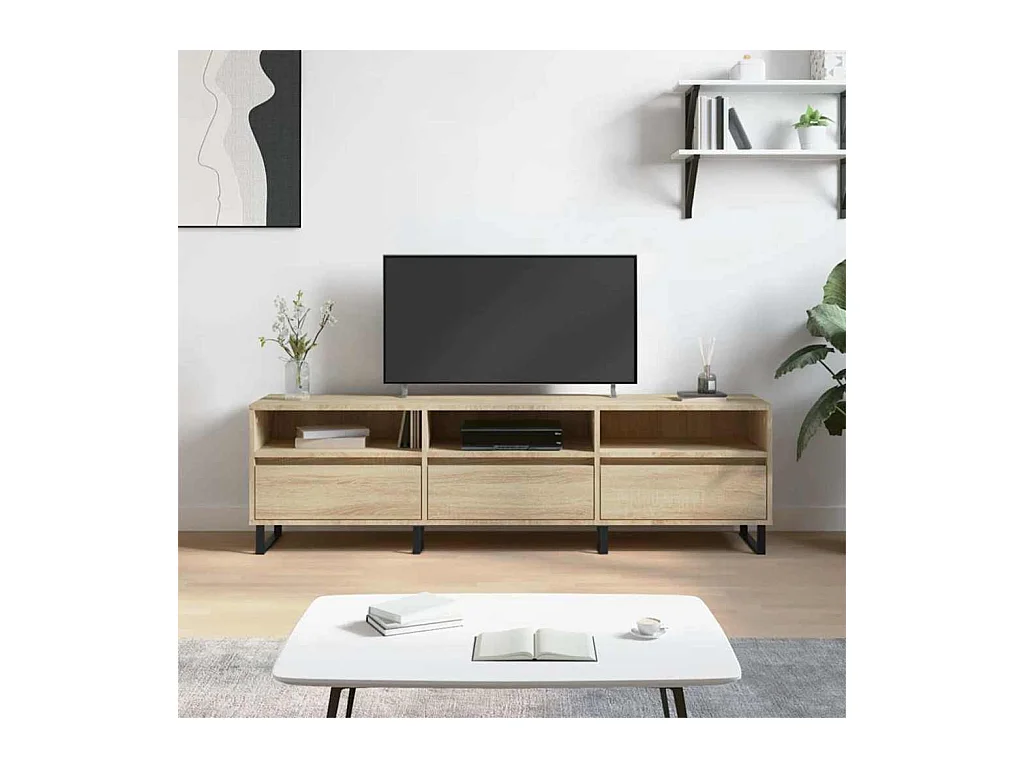 Móvel de TV 150x30x44,5 cm derivados de madeira carvalho sonoma