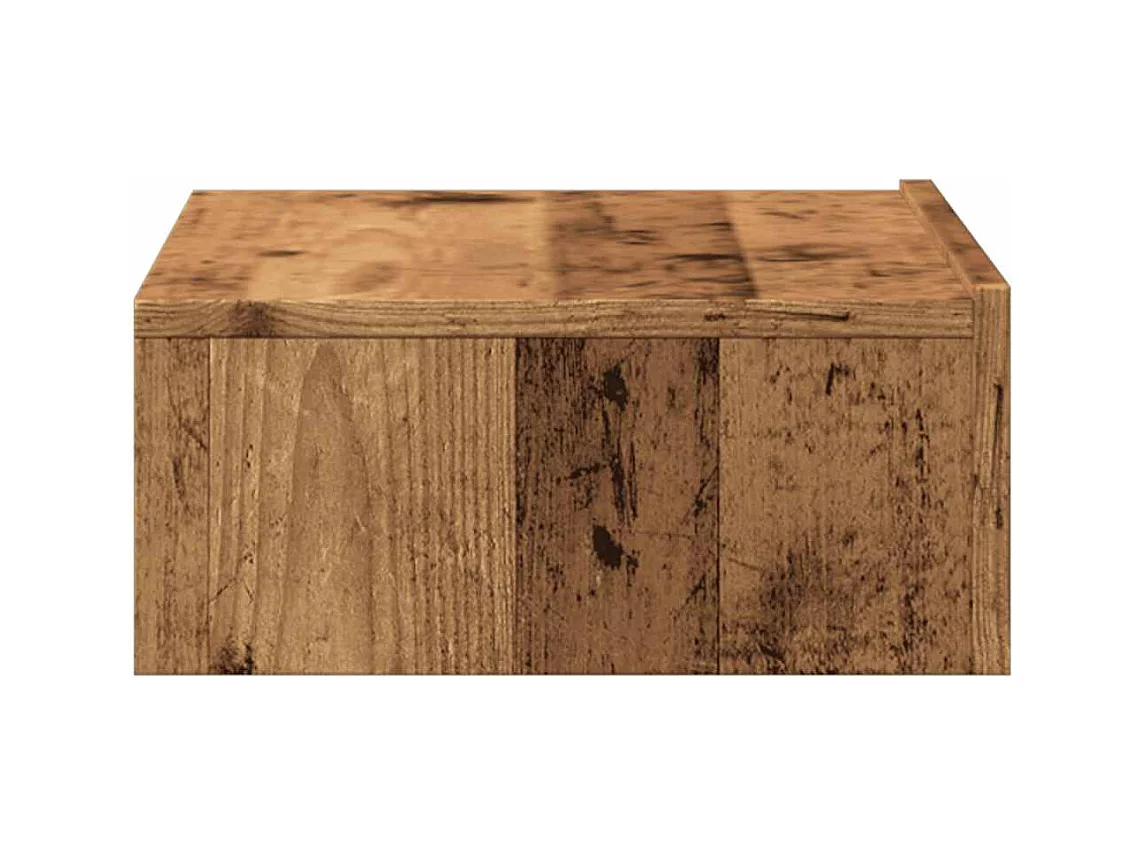 Meuble TV avec éclairage LED vieux bois 60x35x15,5 cm