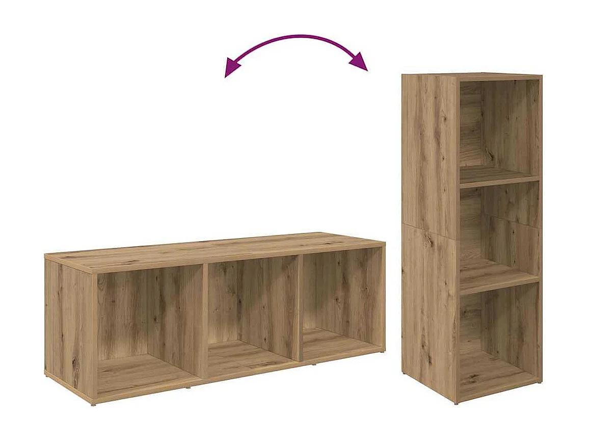 Gabinete para TV 4 peças carvalho artisiano 37 x 35 x 107.5 cm