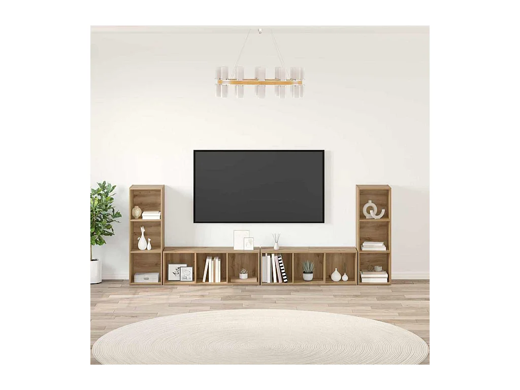 Gabinete para TV 4 peças carvalho artisiano 37 x 35 x 107.5 cm