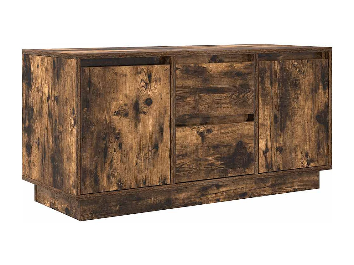 Meuble TV avec lumières LED chêne fumé 100x41x50 cm