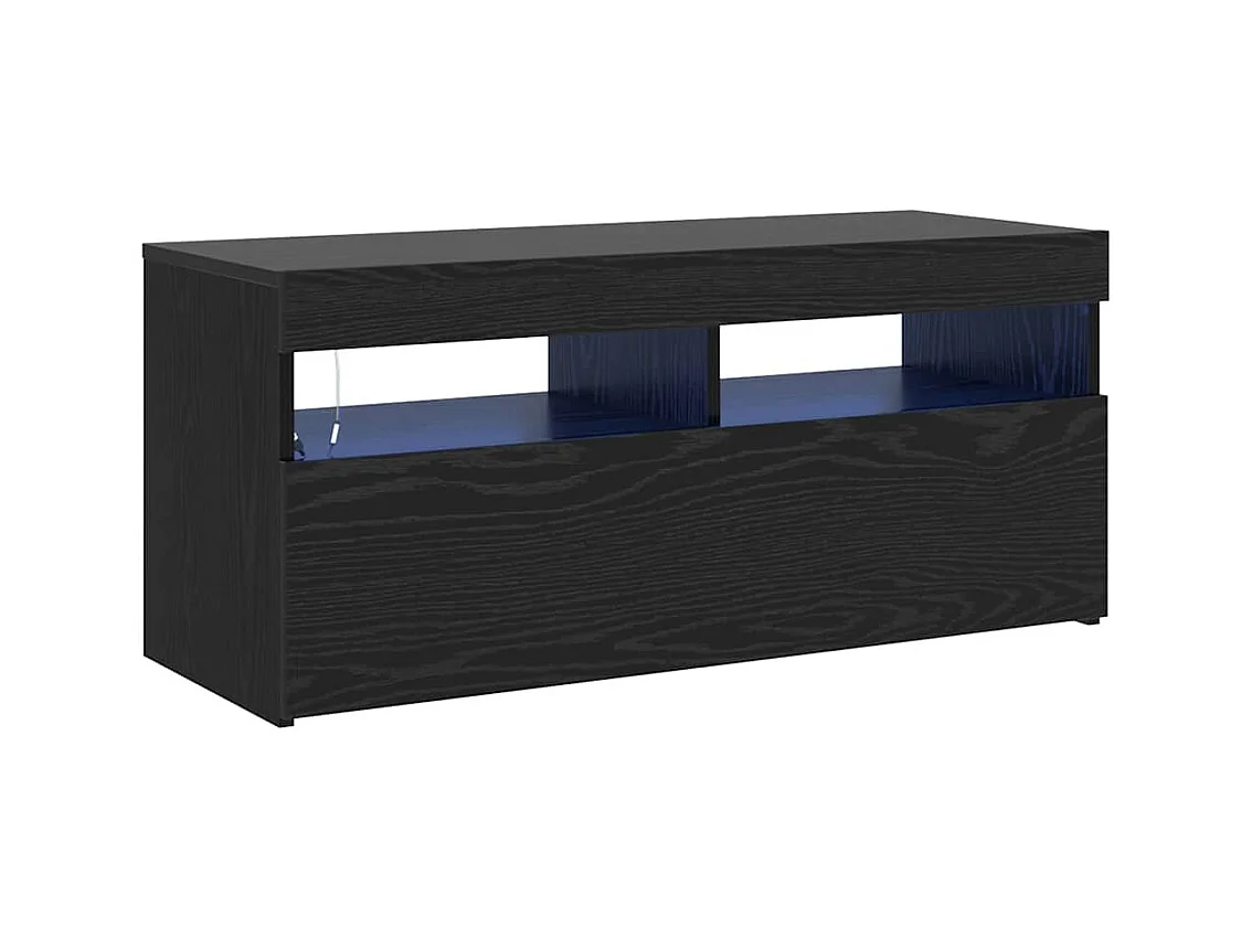 Meuble TV Noir 90 x 35 x 40 cm Bois d'ingénierie