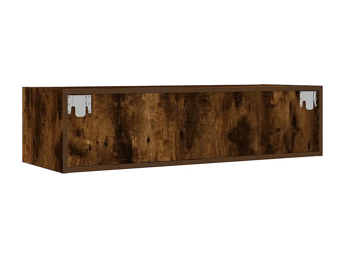 Mueble de TV con luces LED roble ahumado 100X35,5x25 cm