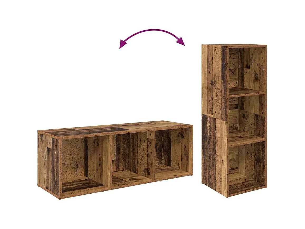 Meuble TV 3 pièces Bois ancien 37 x 35 x 107.5 cm Bois stratifié