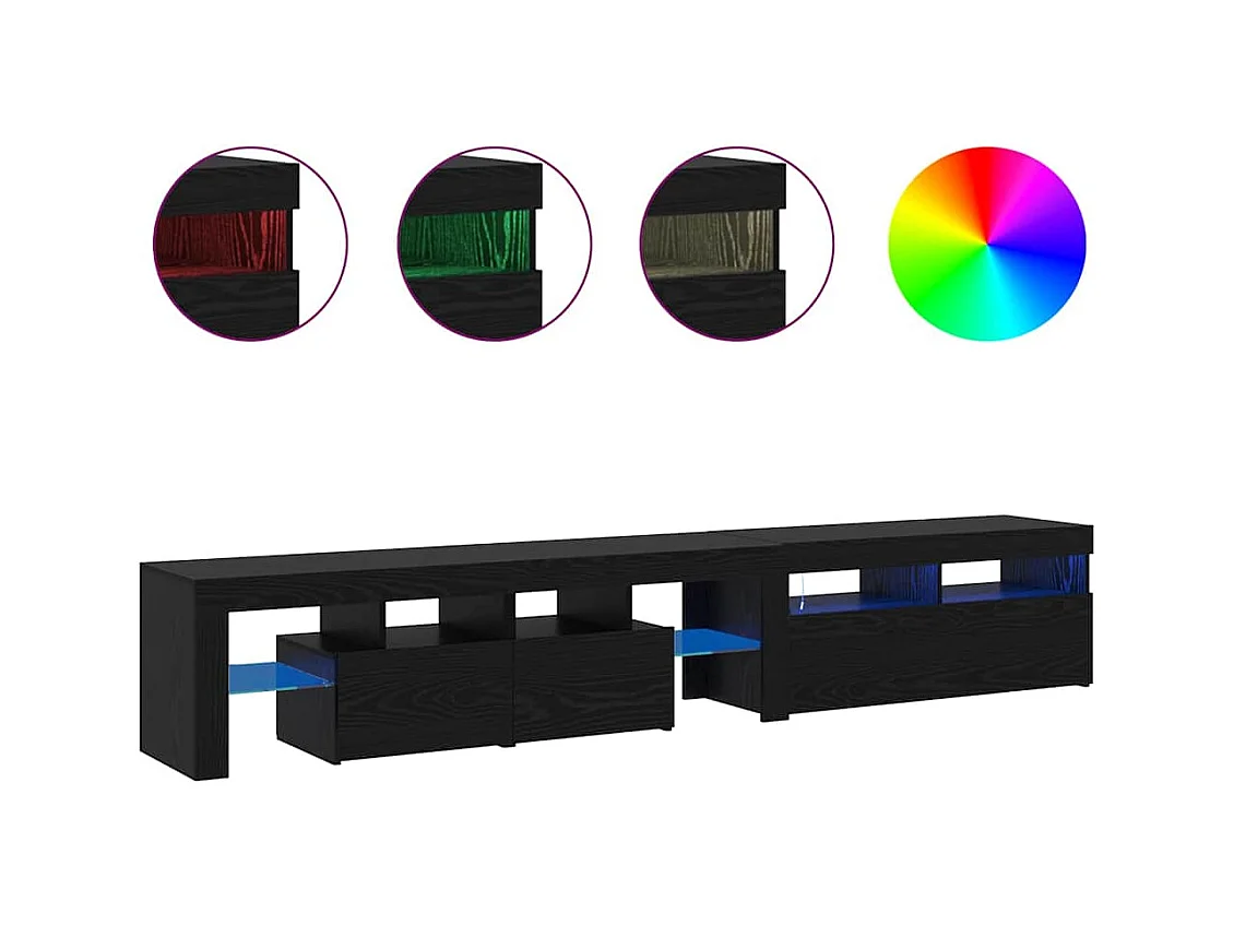 Meubles TV 2 pièces Chêne noir 290 x 36.5 x 40 cm