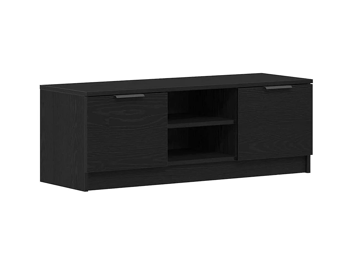Meuble TV Noir 102 x 35 x 36,5 cm Bois d'ingénierie