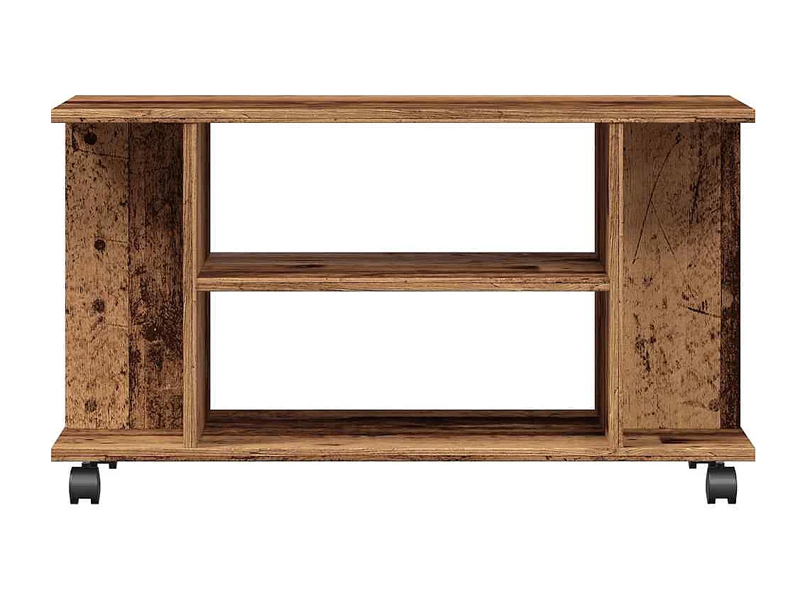 Meuble TV avec roulettes vieux bois 80x40x45 cm bois ingénierie