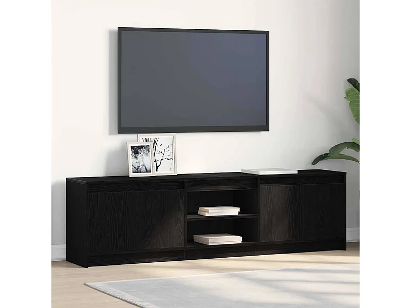 Meuble TV Noir 182 x 34 x 50 cm Bois d'ingénierie