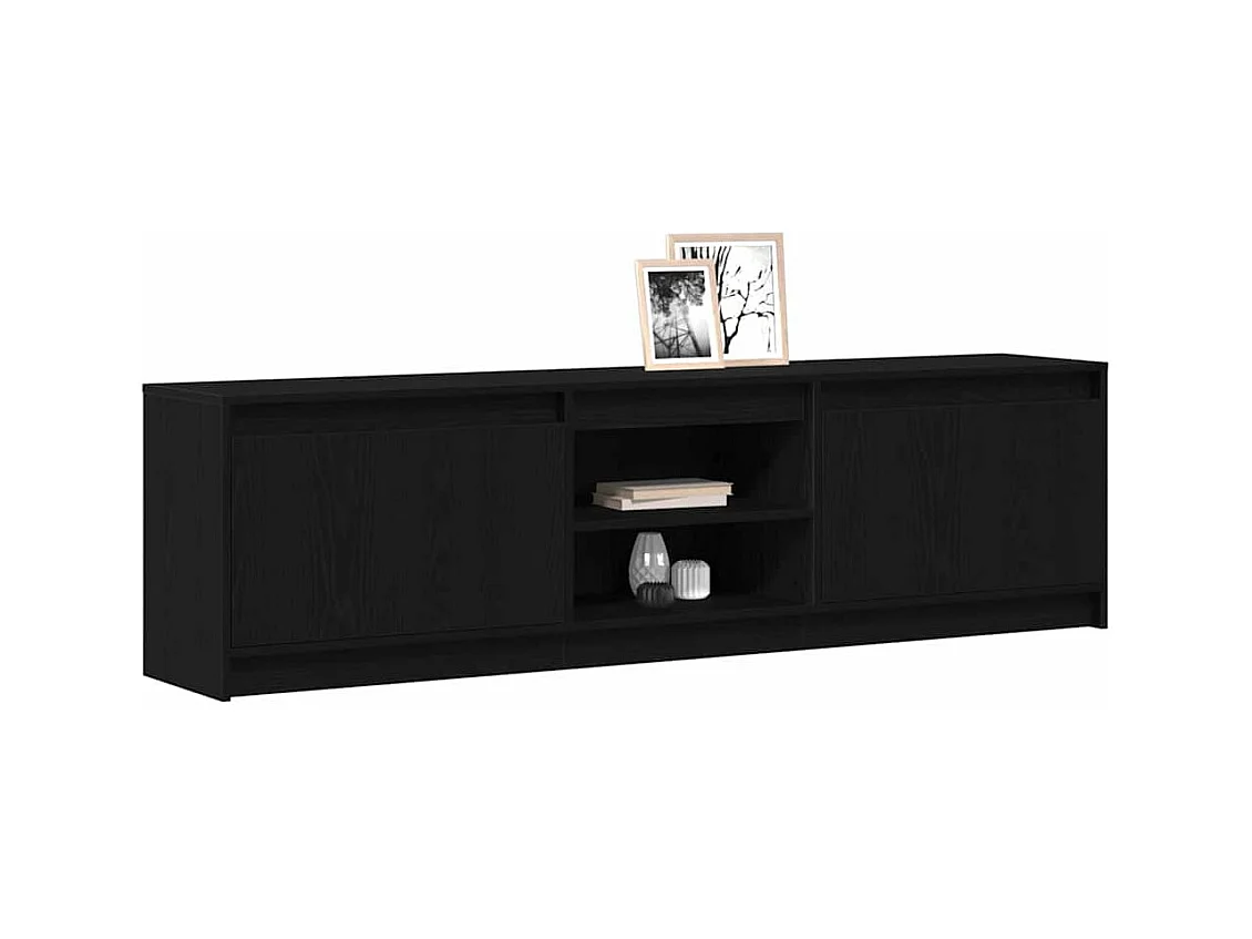 Meuble TV Noir 182 x 34 x 50 cm Bois d'ingénierie