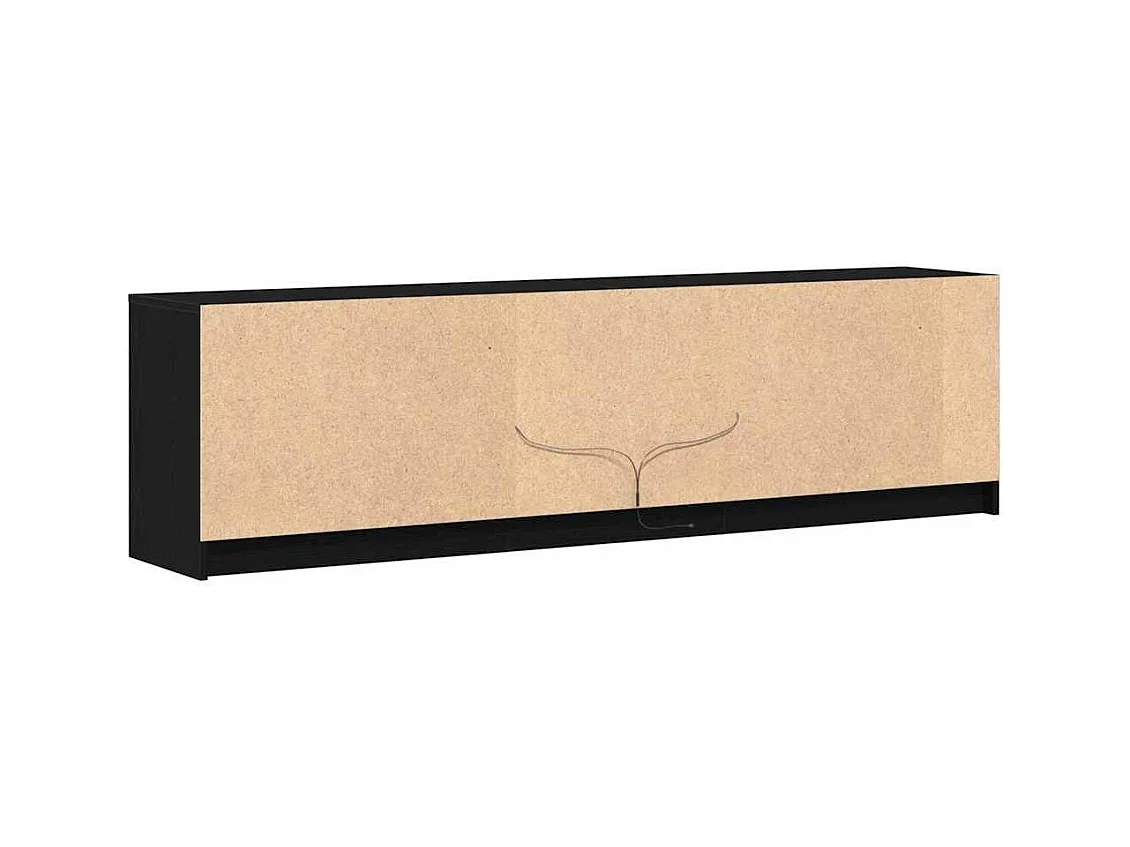 Meuble TV Noir 182 x 34 x 50 cm Bois d'ingénierie