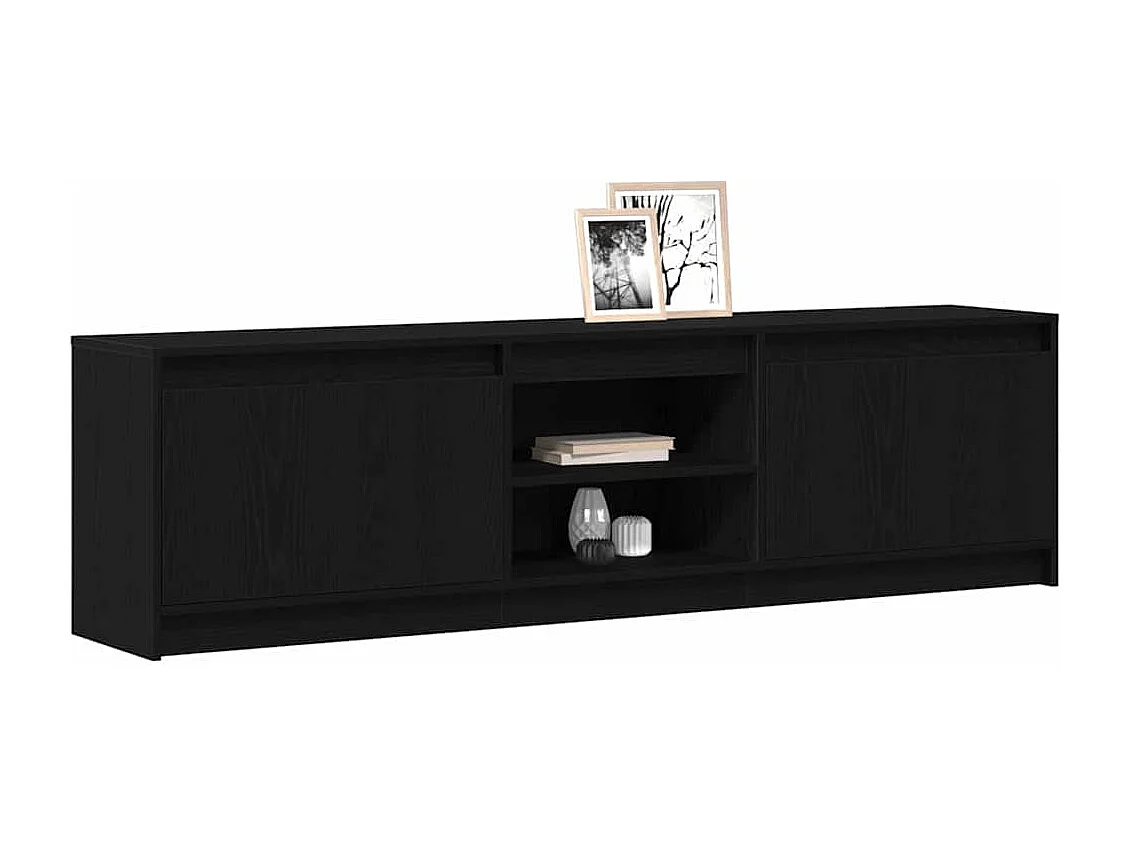 Meuble TV Noir 182 x 34 x 50 cm Bois d'ingénierie