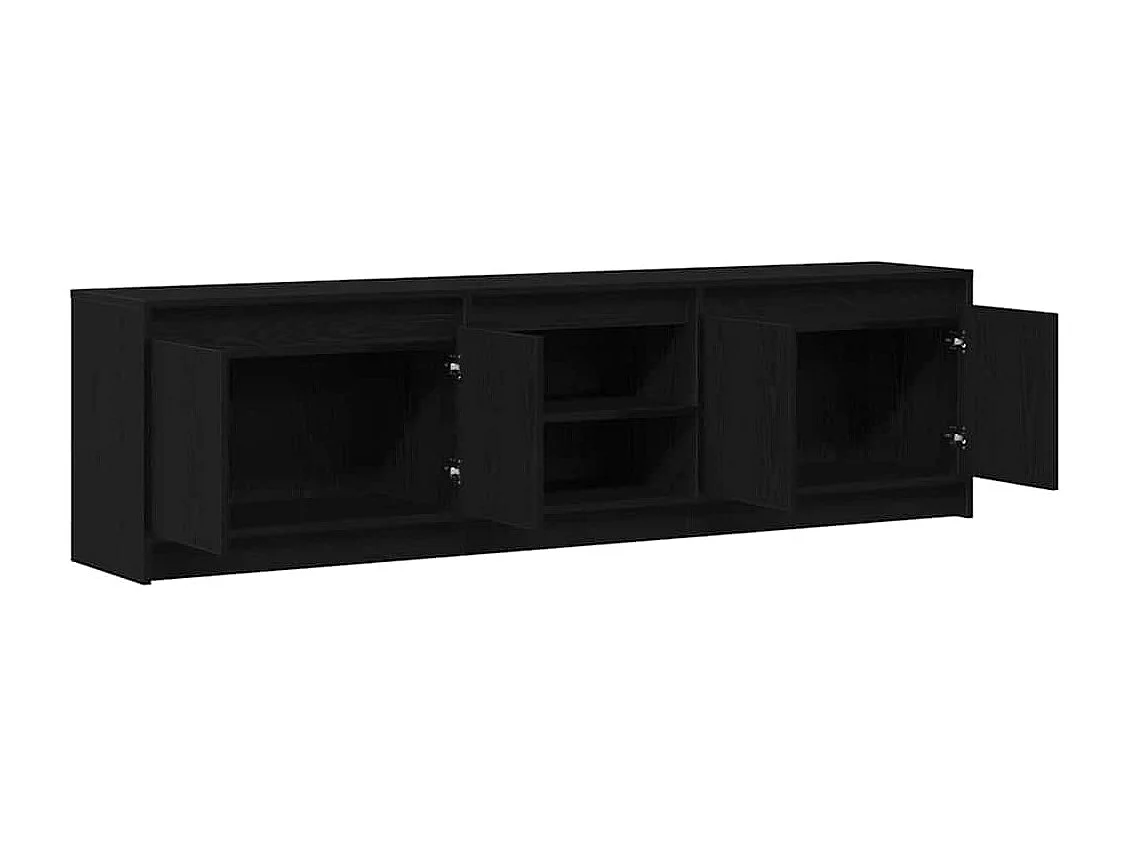 Meuble TV Noir 182 x 34 x 50 cm Bois d'ingénierie
