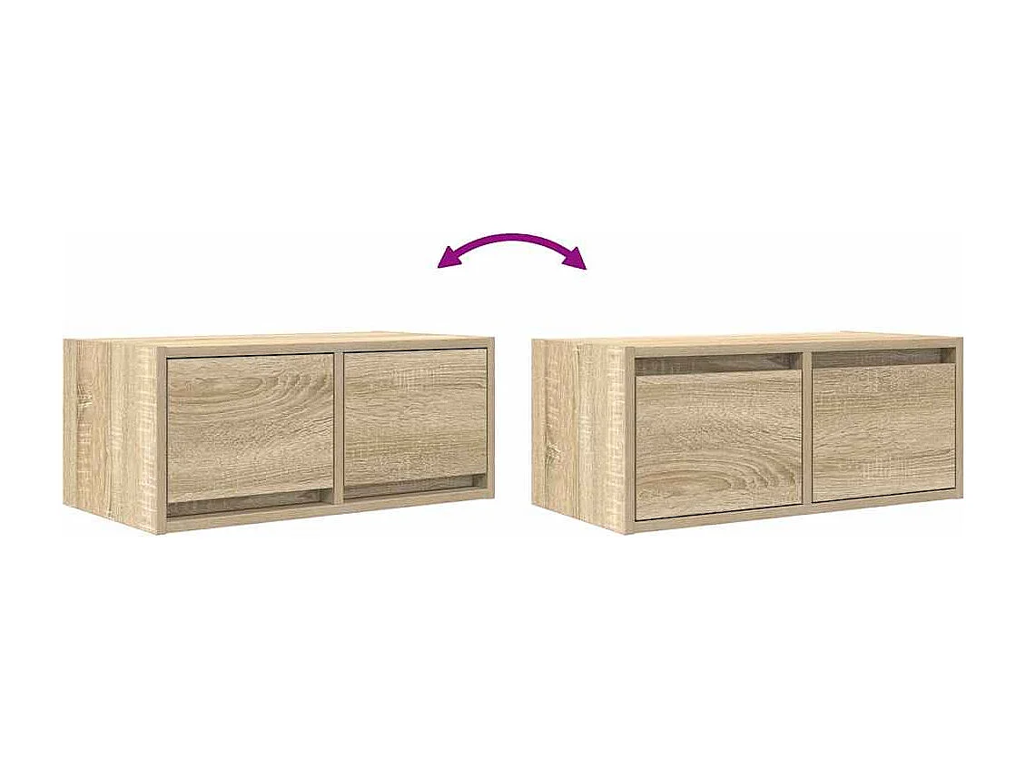 Meubles TV 2 pièces chêne sonoma 60x31x25,5 cm bois d'ingénierie