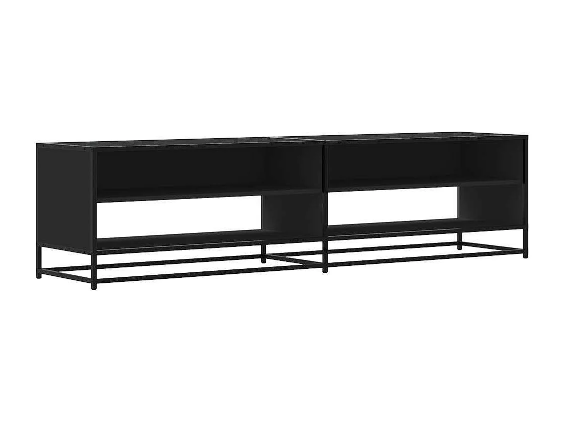 Meuble TV noir 180,5x40x46 cm bois d'ingénierie