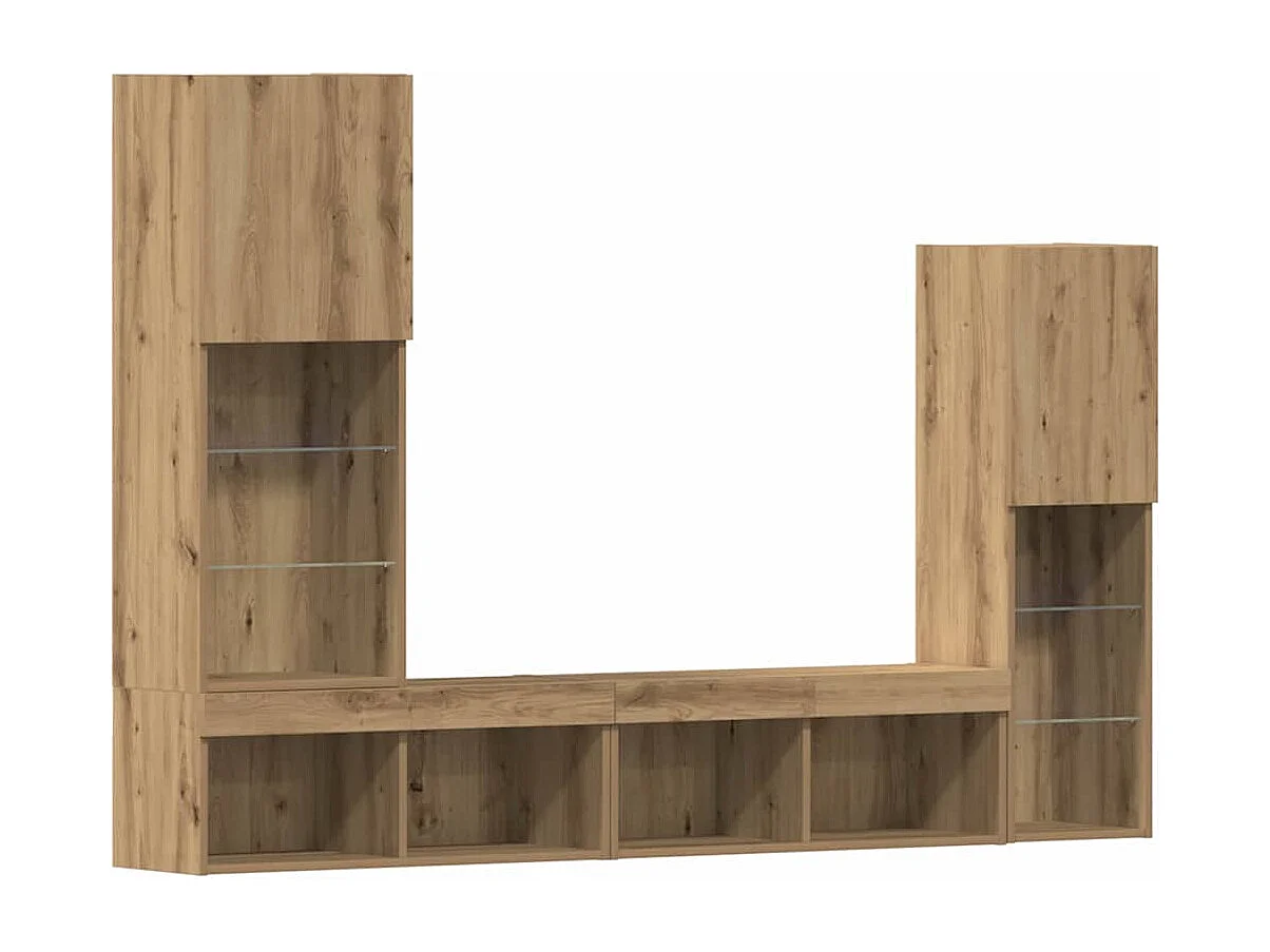 Meuble TV 4 pièces chêne artisanal 40.5 x 30 x 102 cm