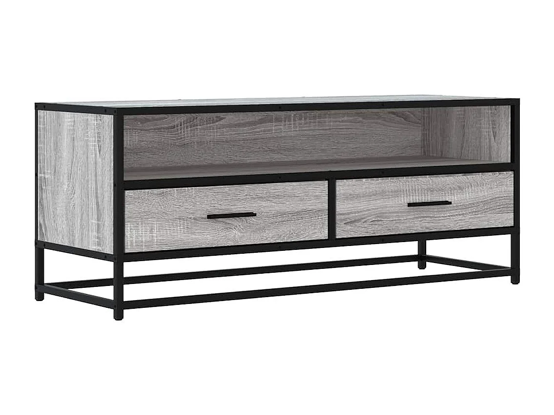 Meuble TV sonoma gris 100x34,5x40 cm bois d'ingénierie et métal
