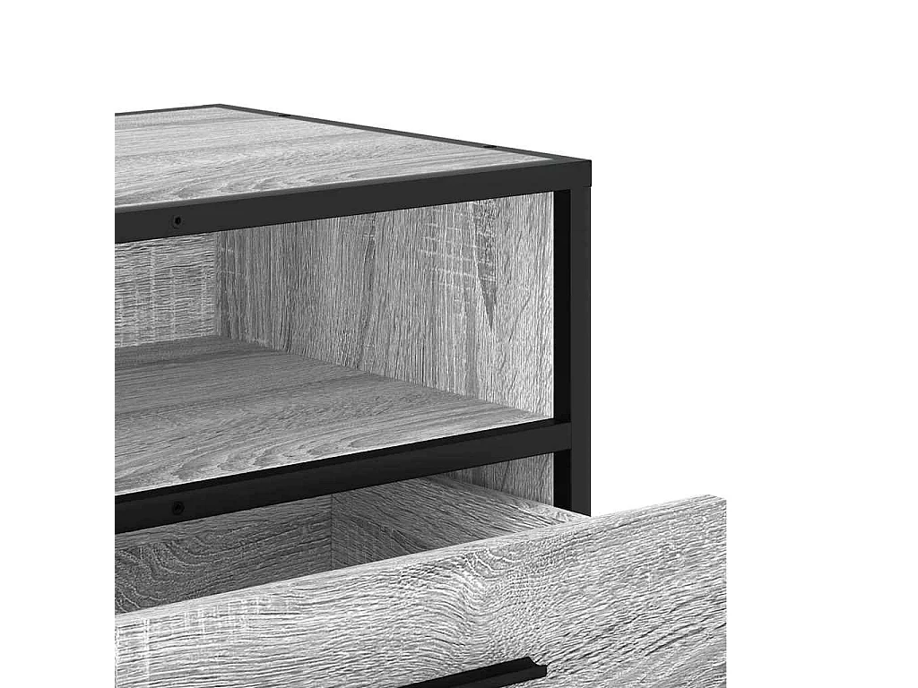 Meuble TV sonoma gris 100x34,5x40 cm bois d'ingénierie et métal