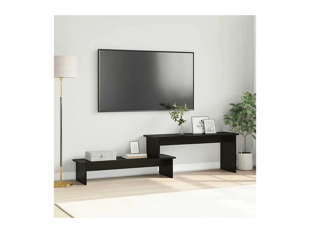 Gabinete para TV Carvalho preto 180 x 30 x 43 cm