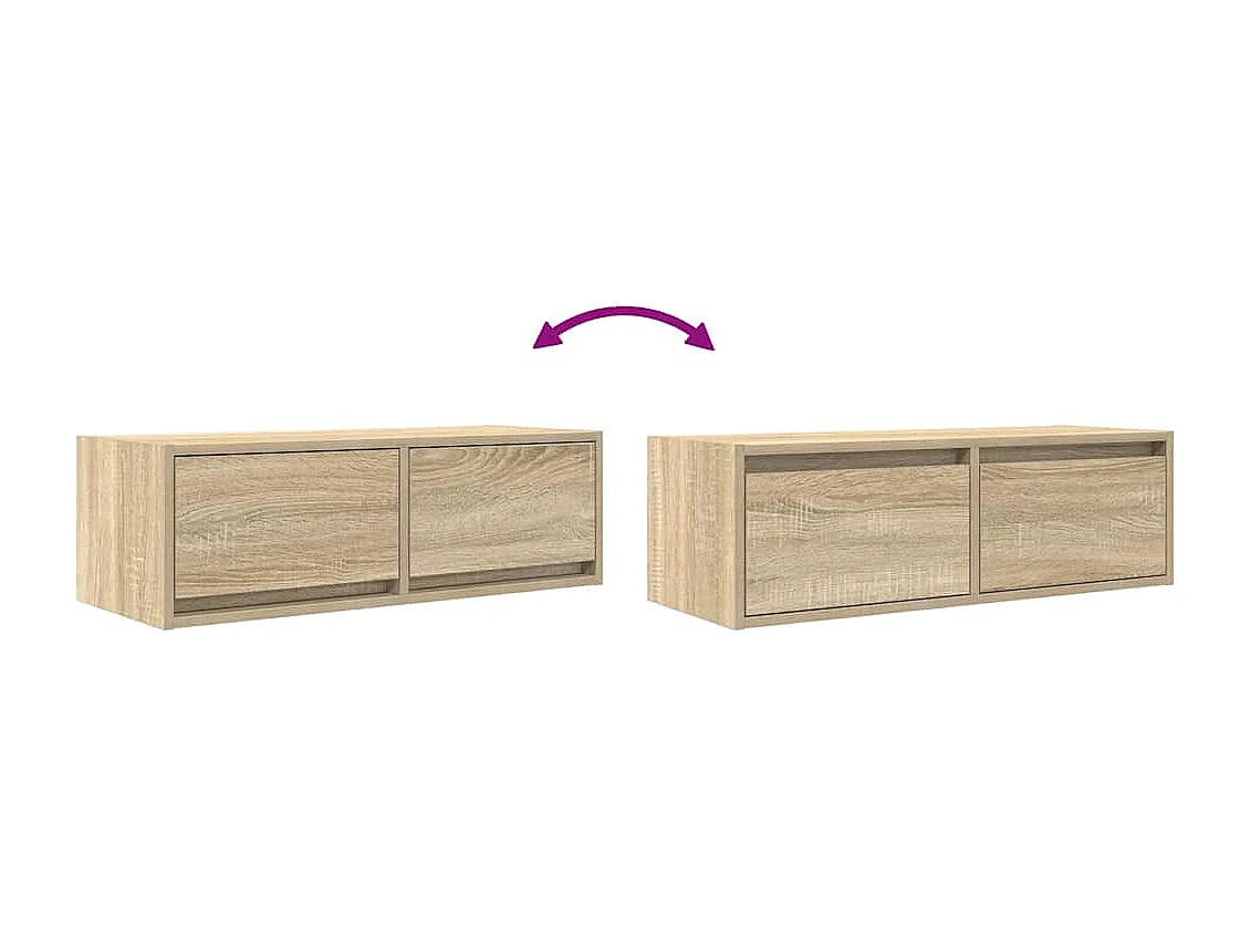 Muebles de TV 2 uds Roble Sonoma 80x31x25,5cm Madera ingeniería