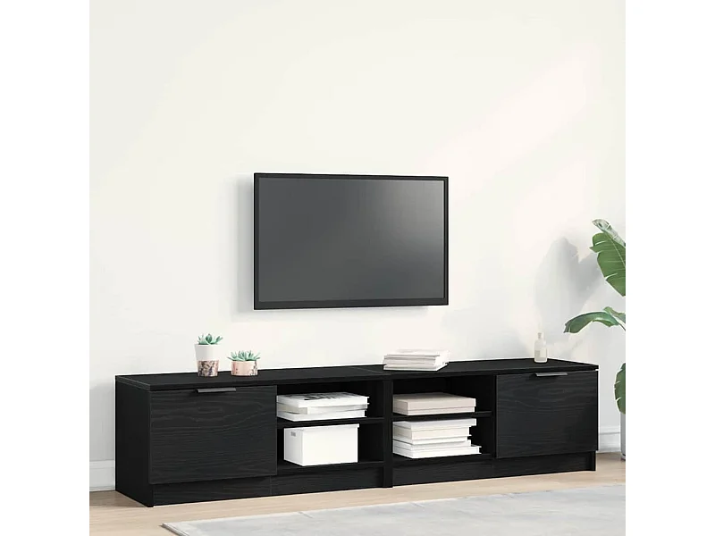 Meuble TV 2 pièces Noir 80 x 35 x 36.5 cm Bois d'ingénierie