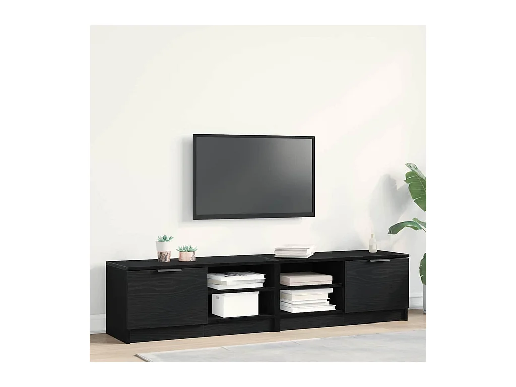 Meuble TV 2 pièces Noir 80 x 35 x 36.5 cm Bois d'ingénierie