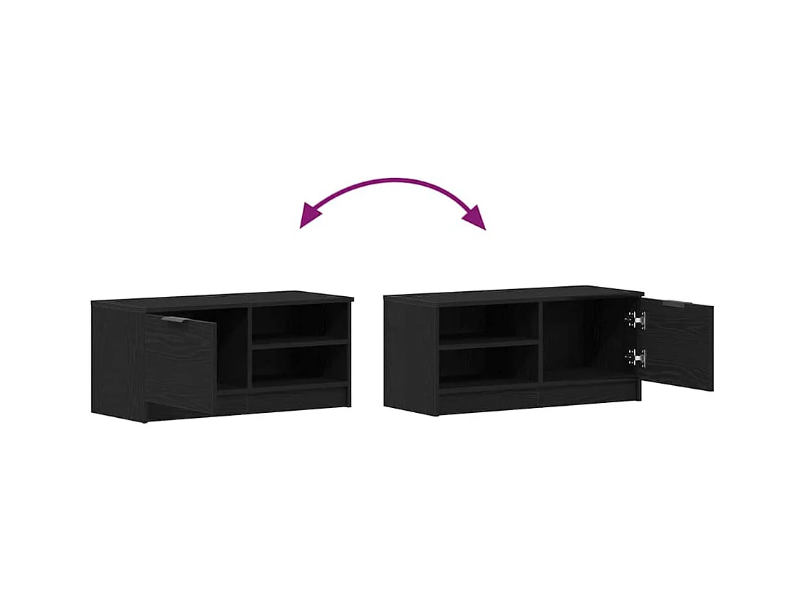 Meuble TV 2 pièces Noir 80 x 35 x 36.5 cm Bois d'ingénierie